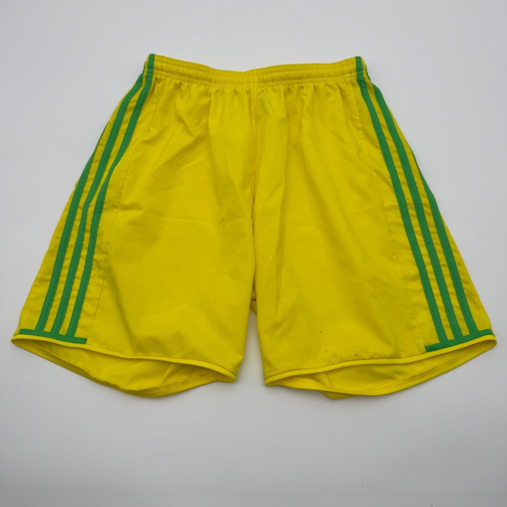 Adidas Adizero Climalite Soccer Shorts Womens Medium Yellow Green Stripes